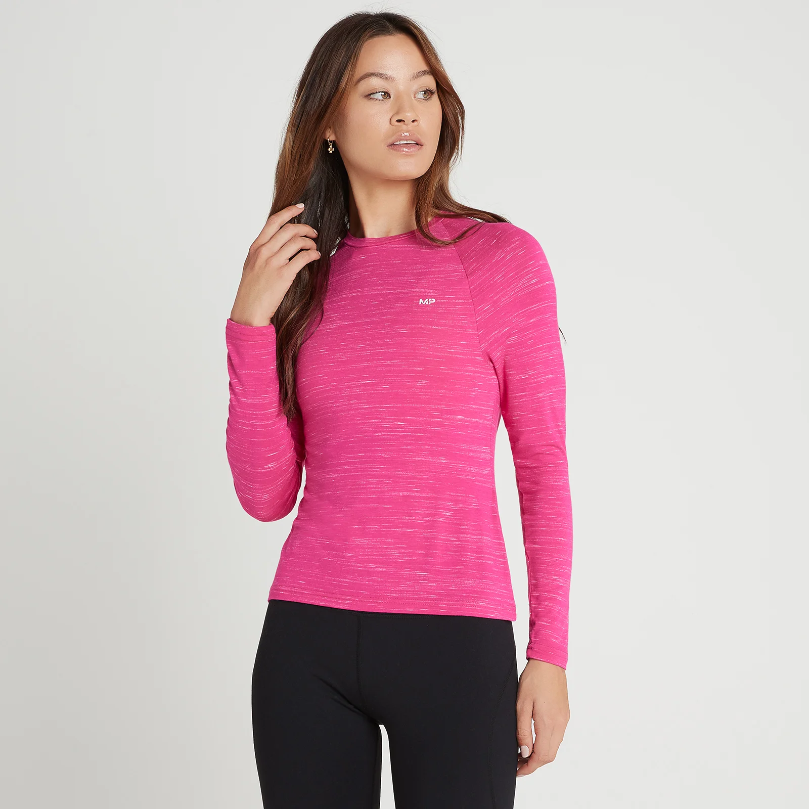 MP Women's Performance Long Sleeve Training T-Shirt - Magenta Marl/White Fleck - XXS Obrázok 1
