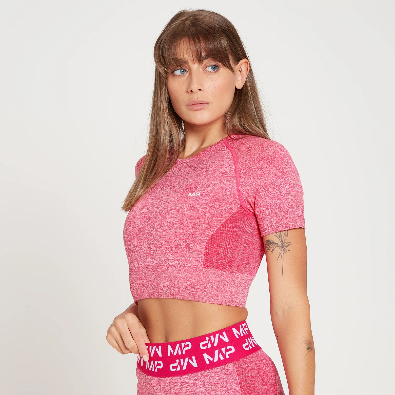 MP Women's Curve Crop Short Sleeve T-Shirt - Magenta - XXS Obrázok 1