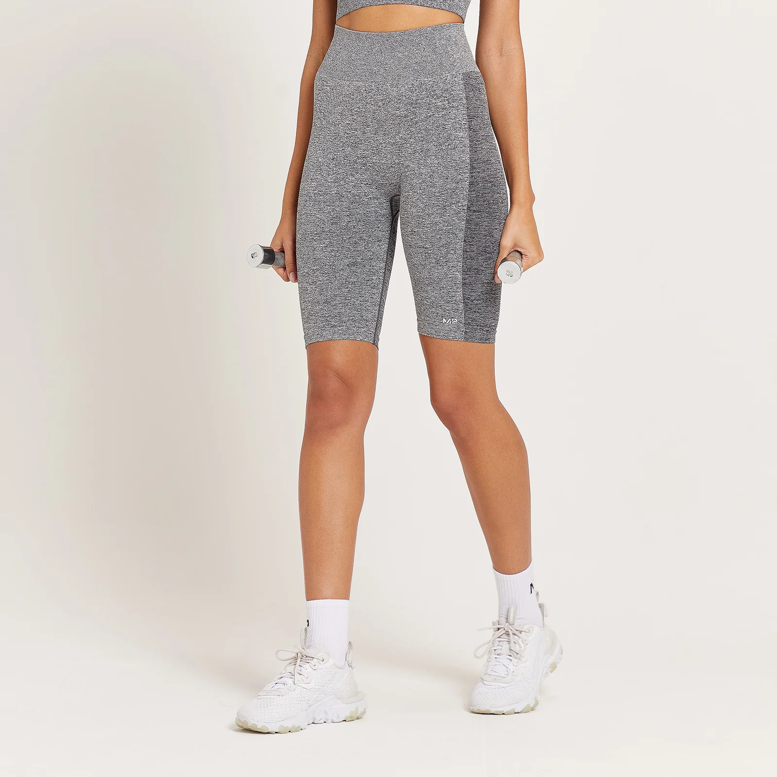 MP Women's Curve High Waisted Cycling Shorts - Grey Marl - XXS Obrázok 1