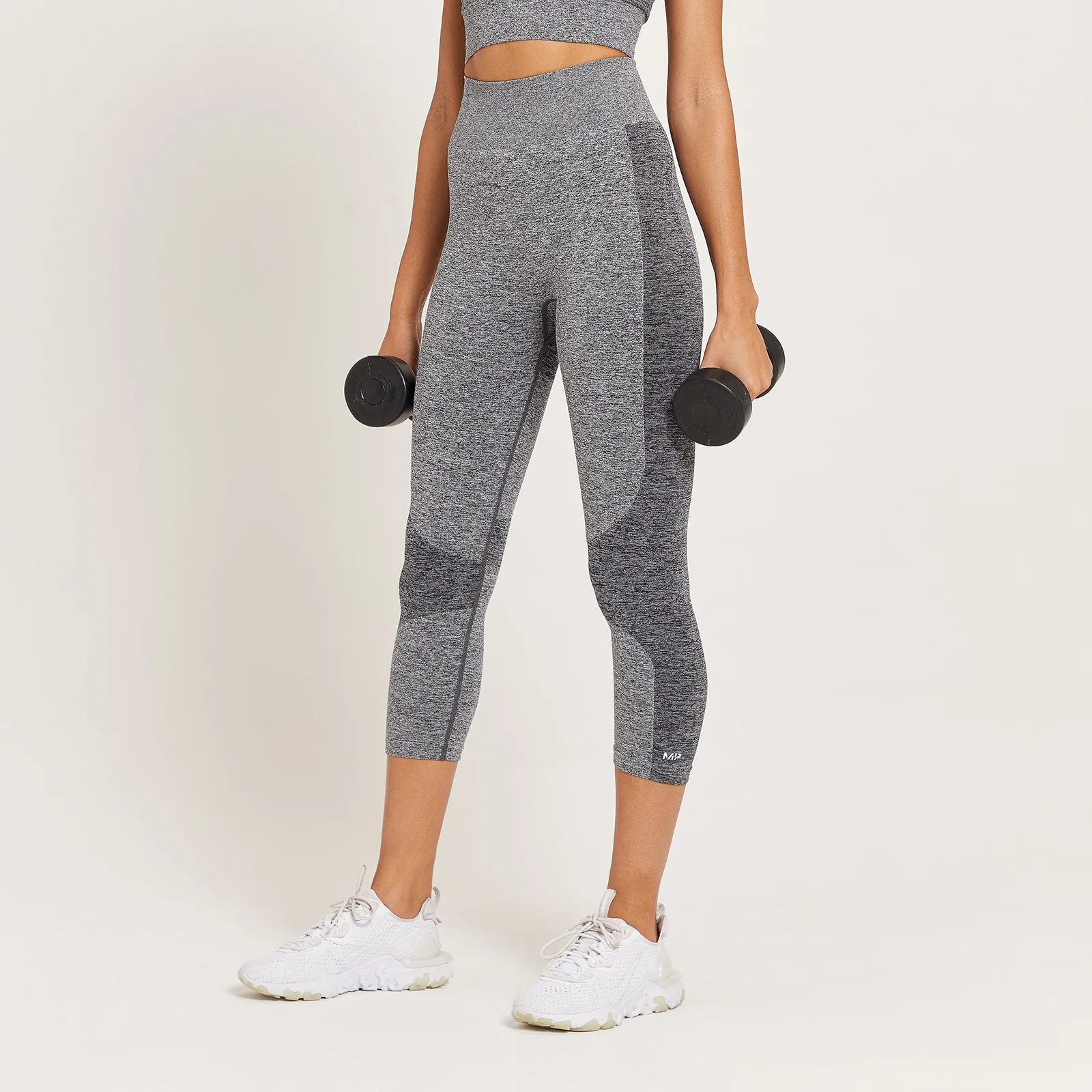 MP Women's Curve High Waisted 3/4 Leggings - Grey Marl - XXS Obrázok 1