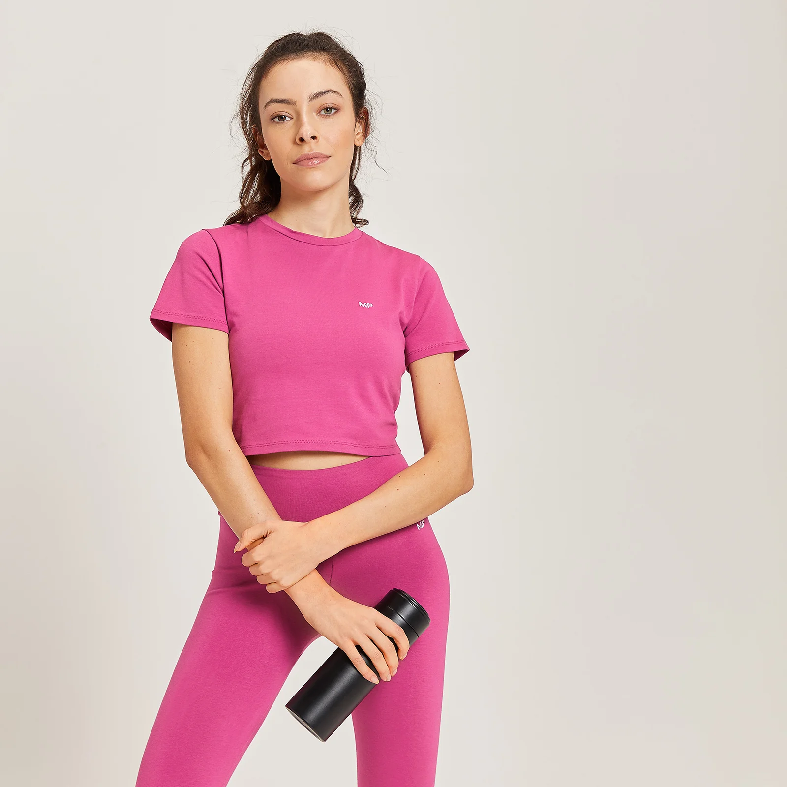 MP Women's Rest Day Body Fit Crop T-Shirt - Sangria - XXS Obrázok 1