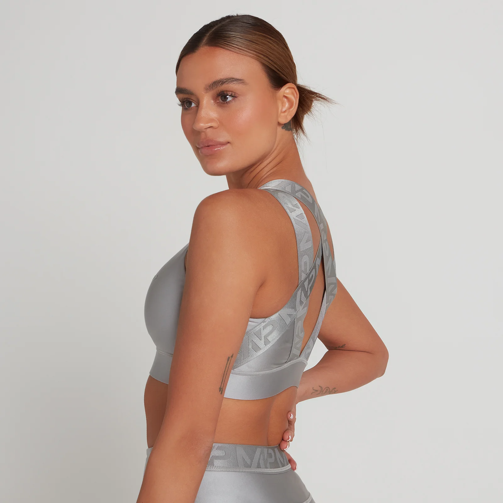Dámska športová podprsenka MP Engage v limitovanej edícii – sivá - XXS Obrázok 1