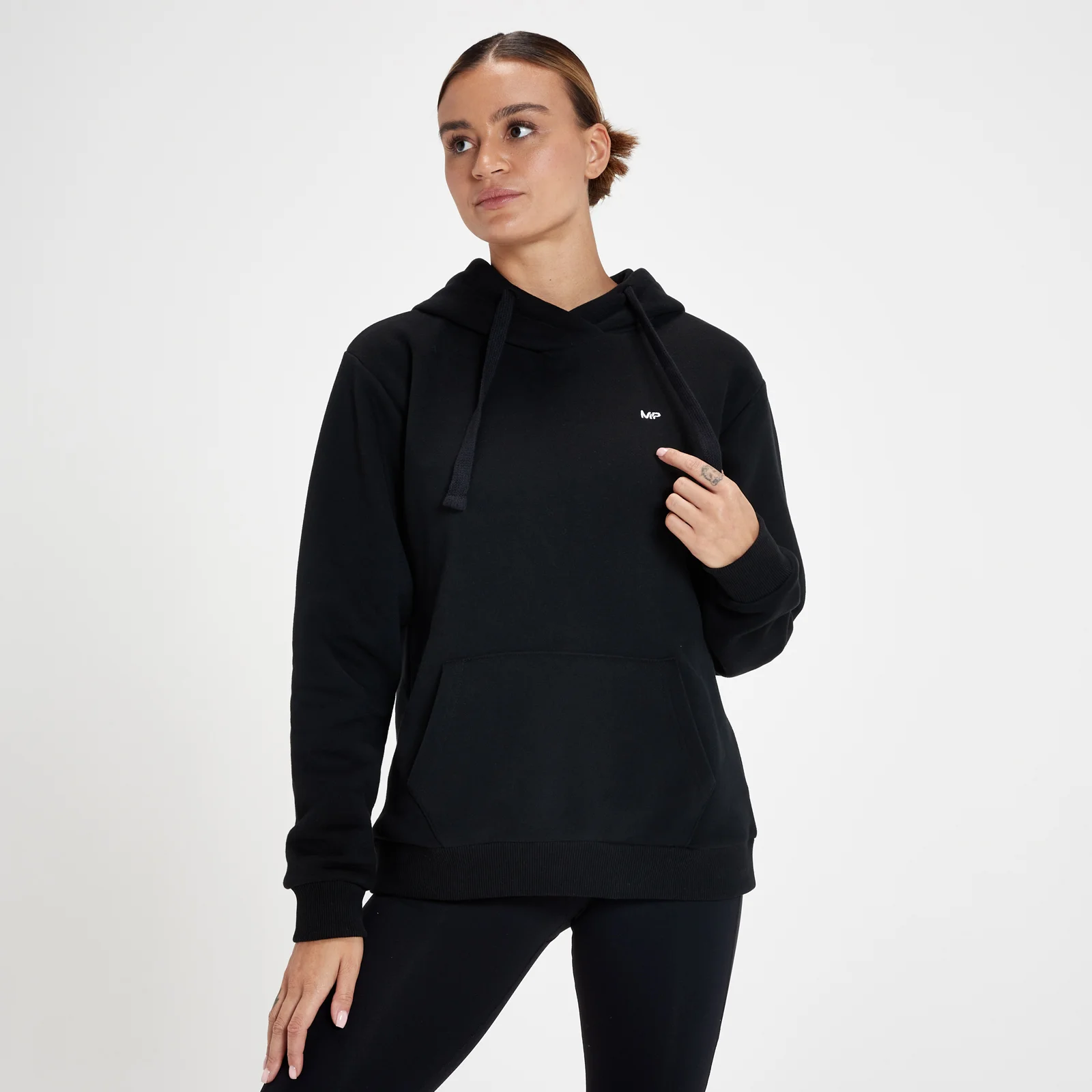 MP Women's Essentials Hoodie with Kangaroo Pocket - Black - XXS Obrázok 1