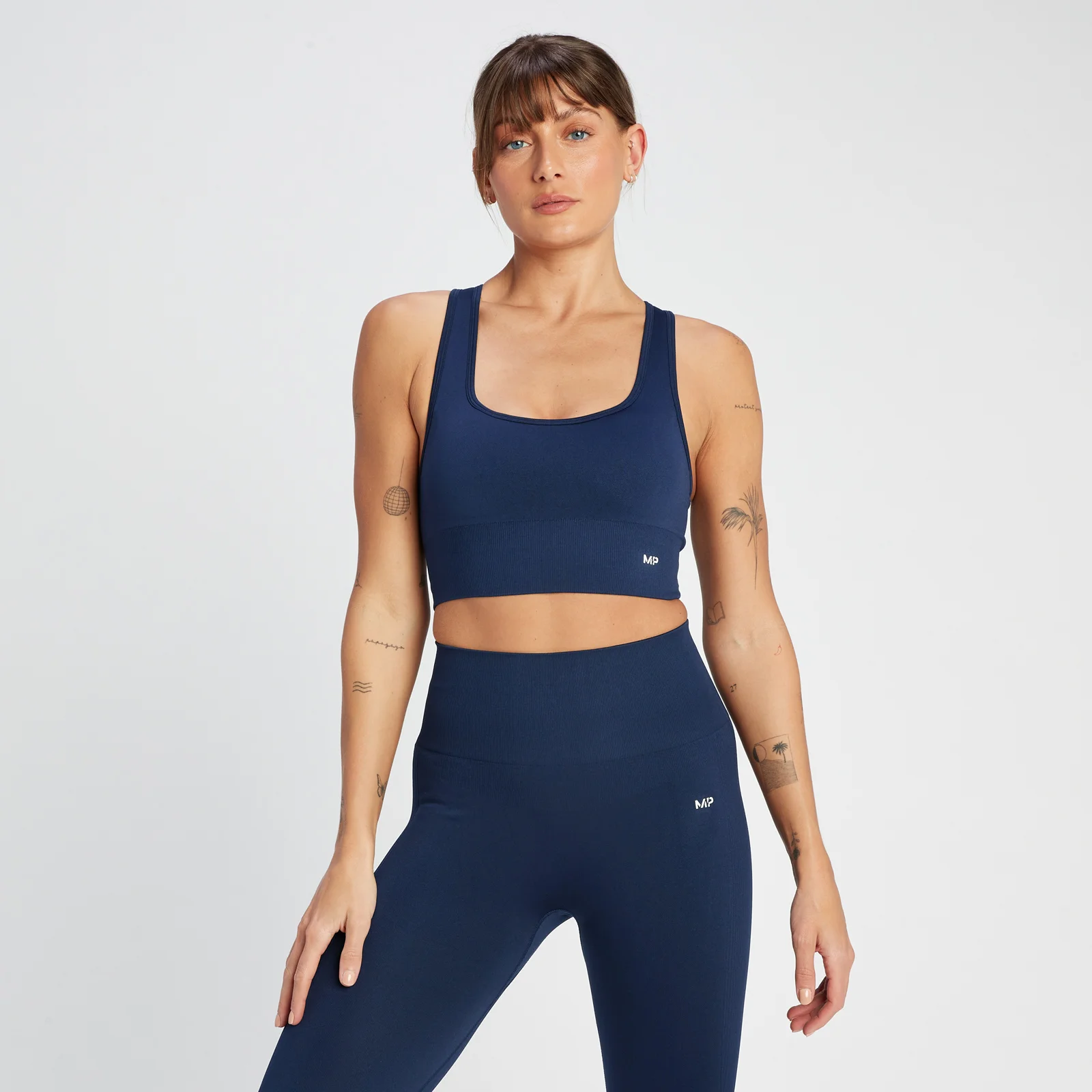 MP Women's Shape Seamless Cross Strap Sports Bra - Navy - XXS Obrázok 1