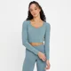 Dámsky top MP Power Open Back Crop Top - sivomodrá