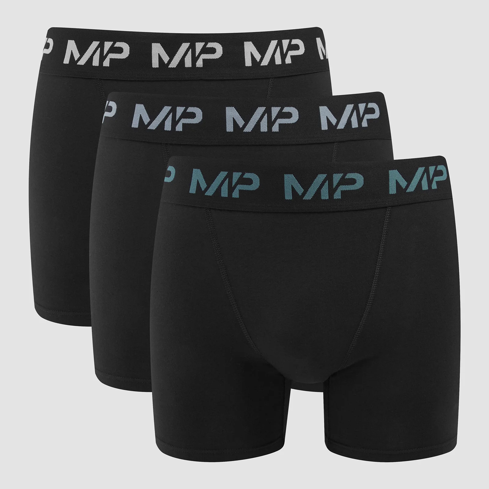 Pánske boxerky s farebným logom MP (3-balenie) – čierne/tmavomodré/modrosivé/sivé - XXS Obrázok 1
