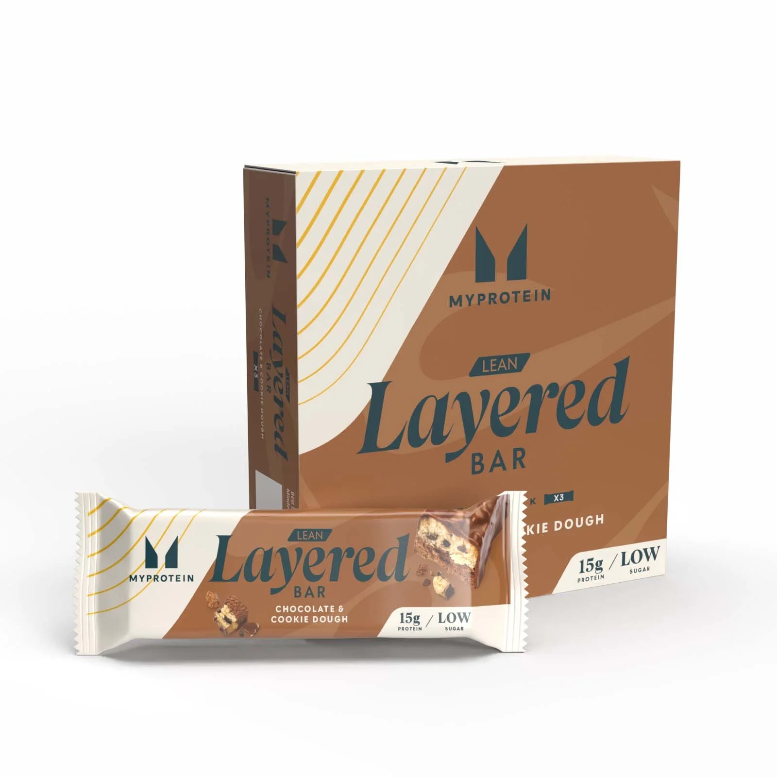Tyčinka Lean Layered Bar - 3 x 40g - Chocolate and Cookie Dough Obrázok 1