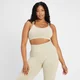 Dámska športová bezšvová podprsenka MP Rest Day v štýle cross-back – béžovosivá