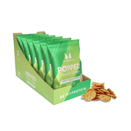 Bielkovinové chrumky Popped Protein Crisps - Sour Cream & Onion