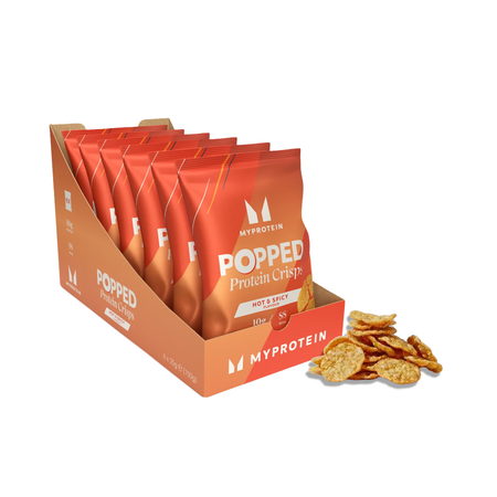Bielkovinové chrumky Popped Protein Crisps - Hot & Spicy