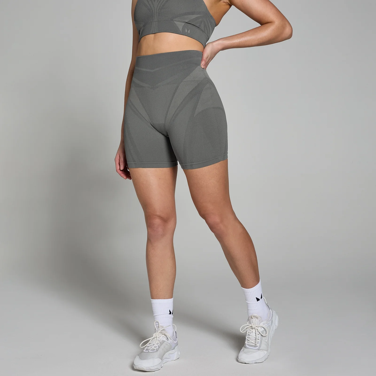 Dámske bezšvové šortky MP Tempo Ultra Geometric – tmavosivé - XS Obrázok 1
