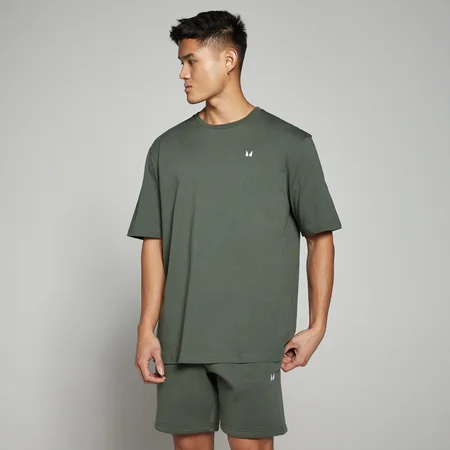 Pánske oversize tričko MP Rest Day – šedozelené