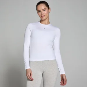 Dámske priliehavé tričko MP Basics s dlhými rukávmi – biele - Size XXS
