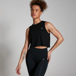Dámske skrátené športové tielko MP – čierne - Size XL