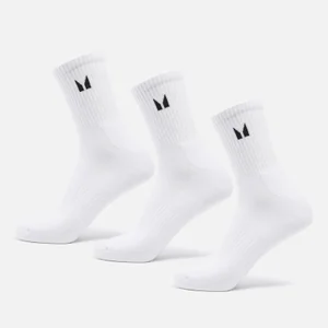 Vysoké unisex ponožky MP (3-balenie) – biele - Size UK 6-8