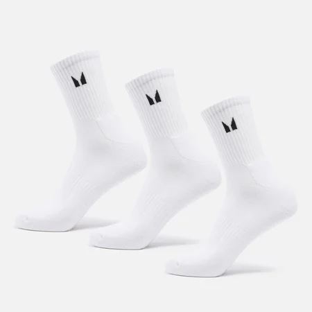 Vysoké unisex ponožky MP (3-balenie) – biele