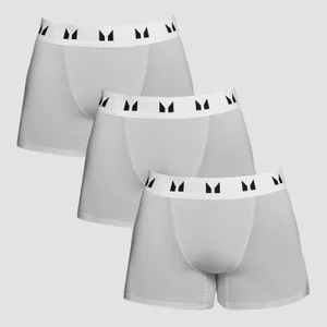 Pánske boxerky MP (3-balenie) – sivé melírované/biele - Size XXS