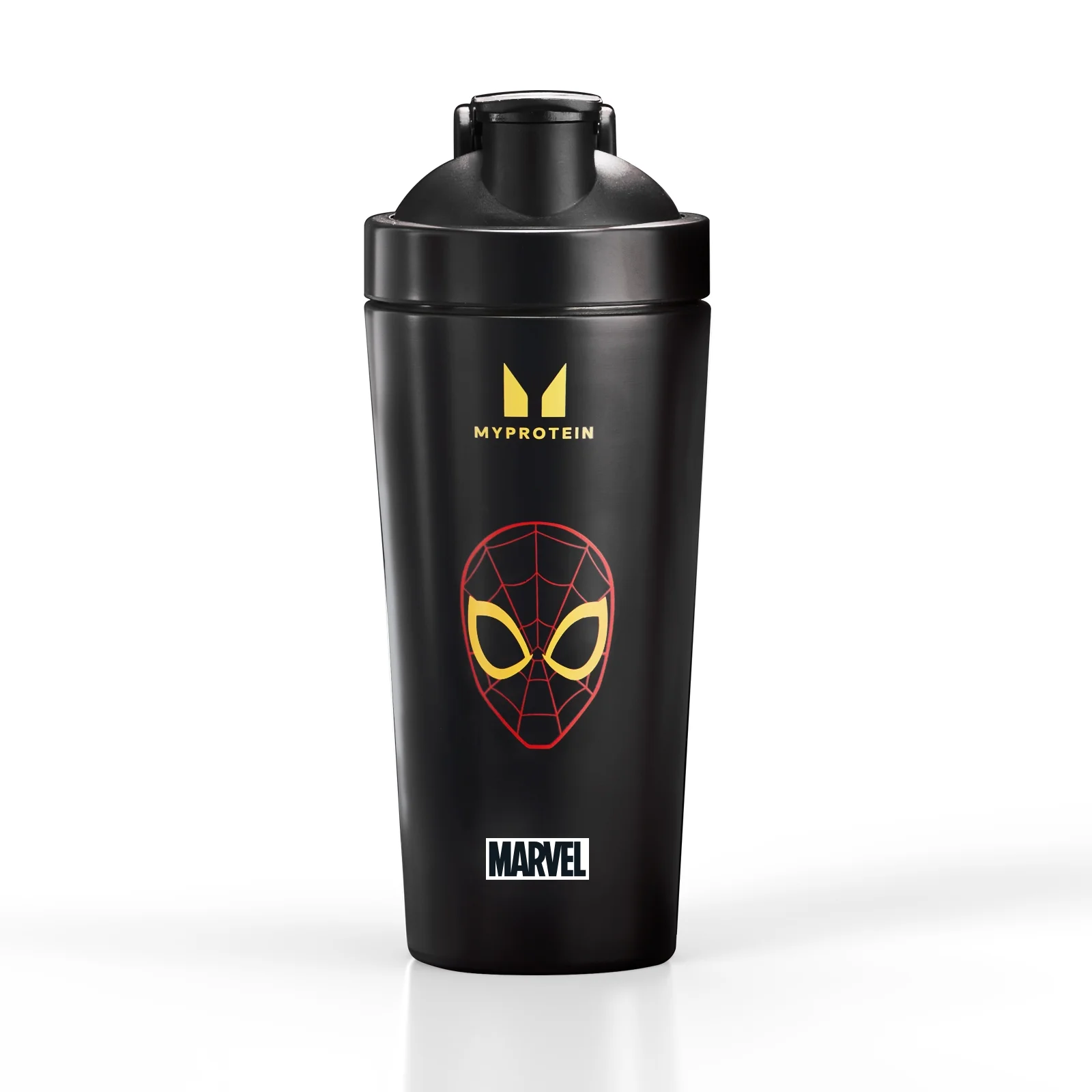 Recyklovaný kovový šejker Myprotein Spiderman – čierny Obrázok 1