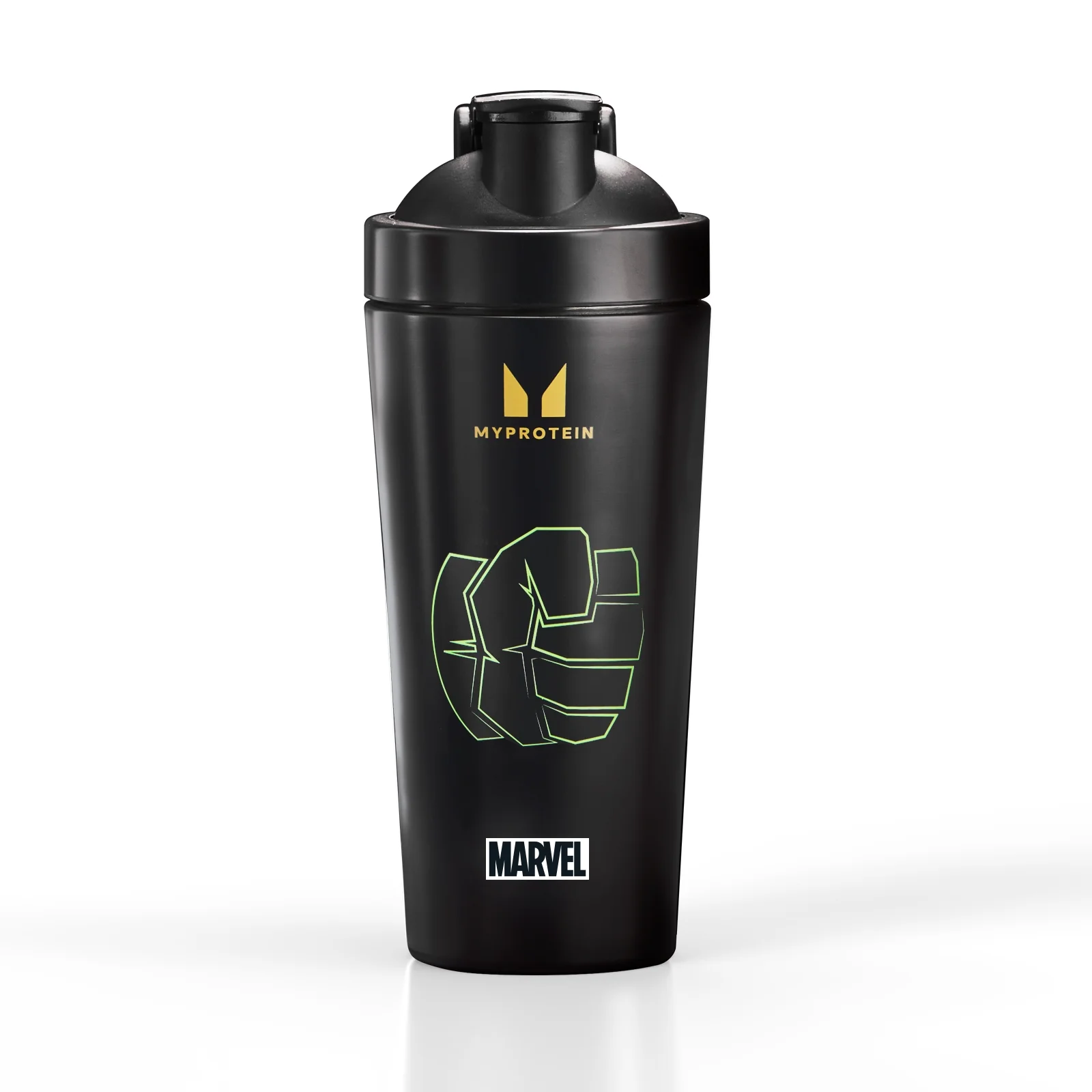 Recyklovaný kovový šejker Myprotein Hulk – čierny Obrázok 1