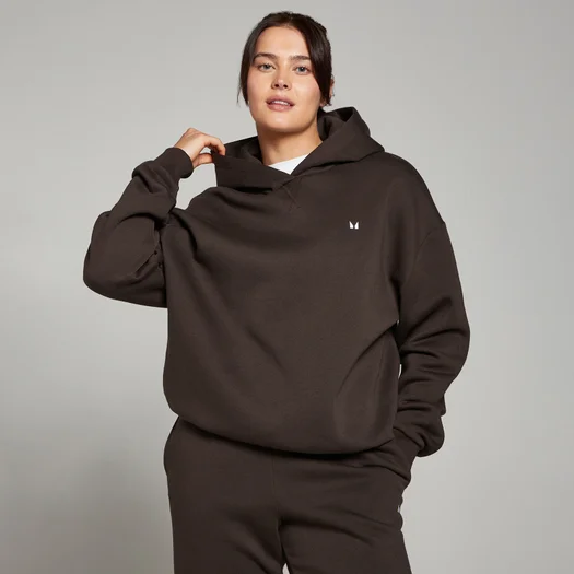 Dámska oversize mikina MP Basic s kapucňou – hnedá - XS