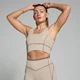 Dámska športová podprsenka MP Tempo s kontrastnou textúrou – béžová