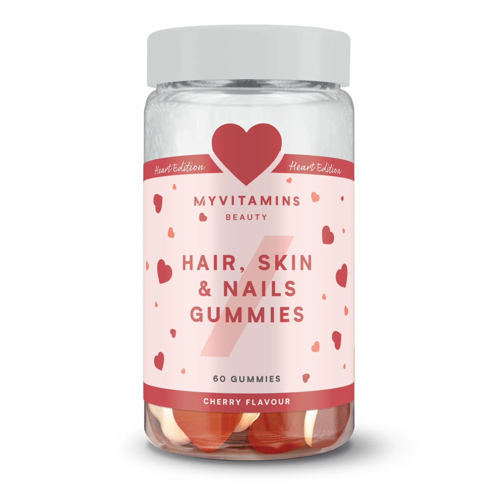 Želé pastilky na vlasy, pokožku a nechty – Layered Heart - 60gummies - Čerešňa Obrázok 1