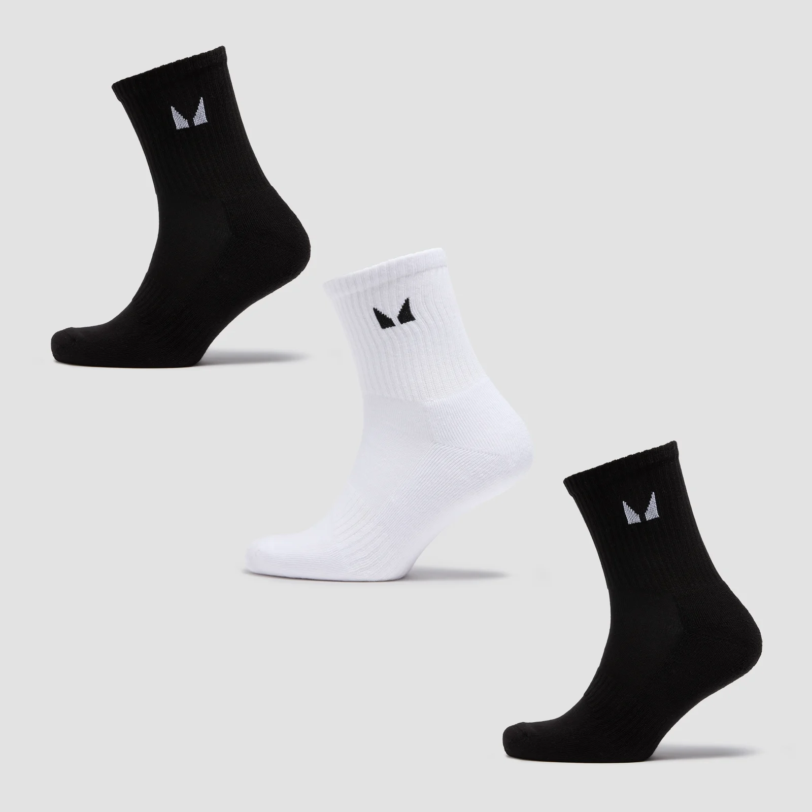 MP Unisex Crew Socks (3 Pack) - Black/White - UK 6-8 Obrázok 1