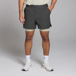 Pánske dvojdielne kraťasy MP Tempo s grafickou potlačou – sprané čierne - Size XS