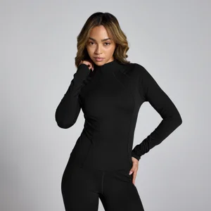 Dámske priesvitné tričko MP Lifestyle s lievikovitým výstrihom – čierne - Size XS