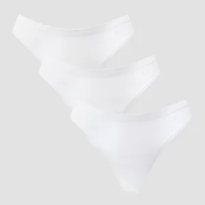 Dámske neviditeľné tangá MP so stredne vysokým pásom (3 kusy) – biele - Size XS