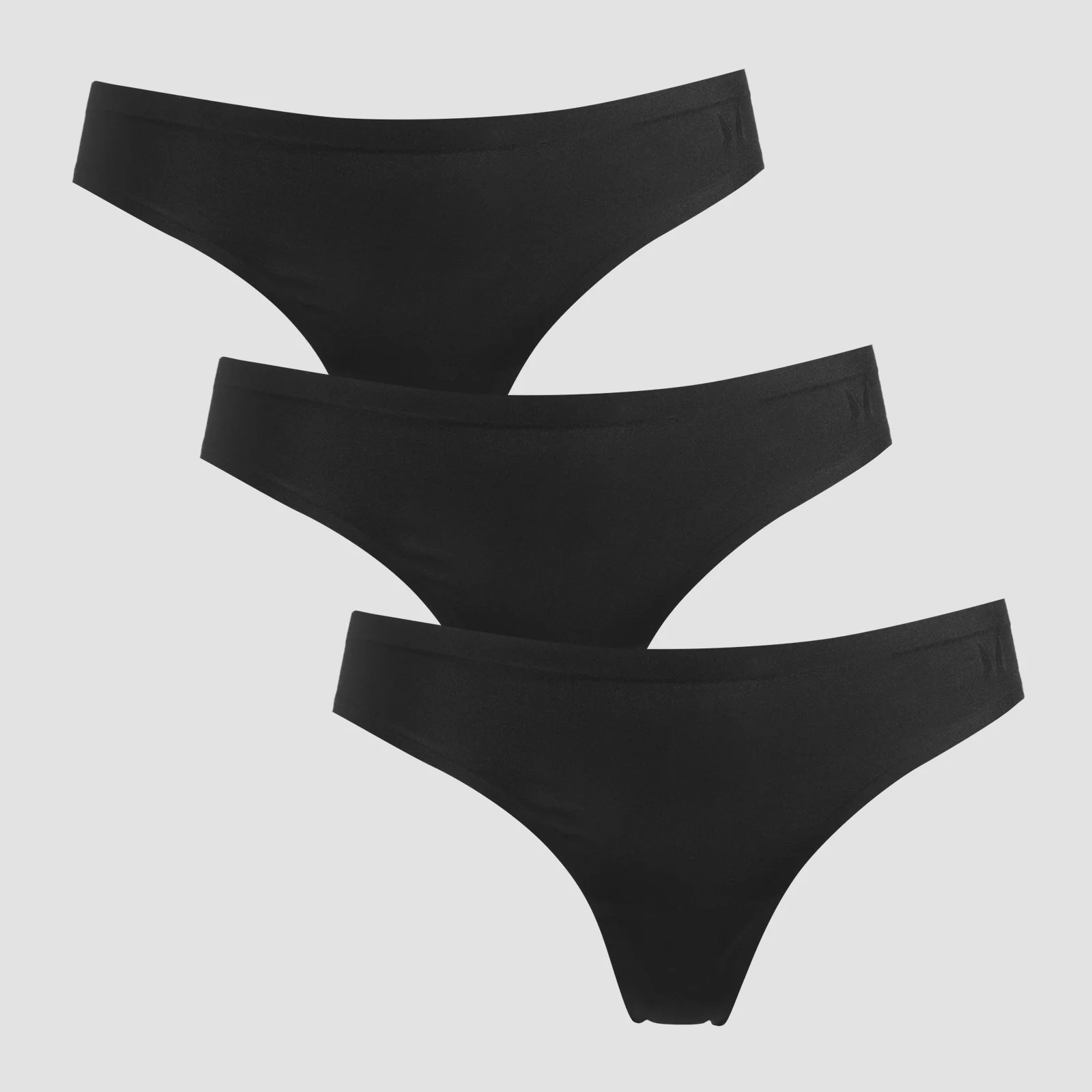 MP Women's Mid Rise No VPL Thong (3 Pack) - Black - S Obrázok 1