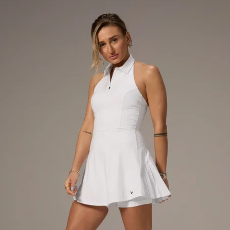 Tenisové šaty s golierom MP x Tatiana – biele