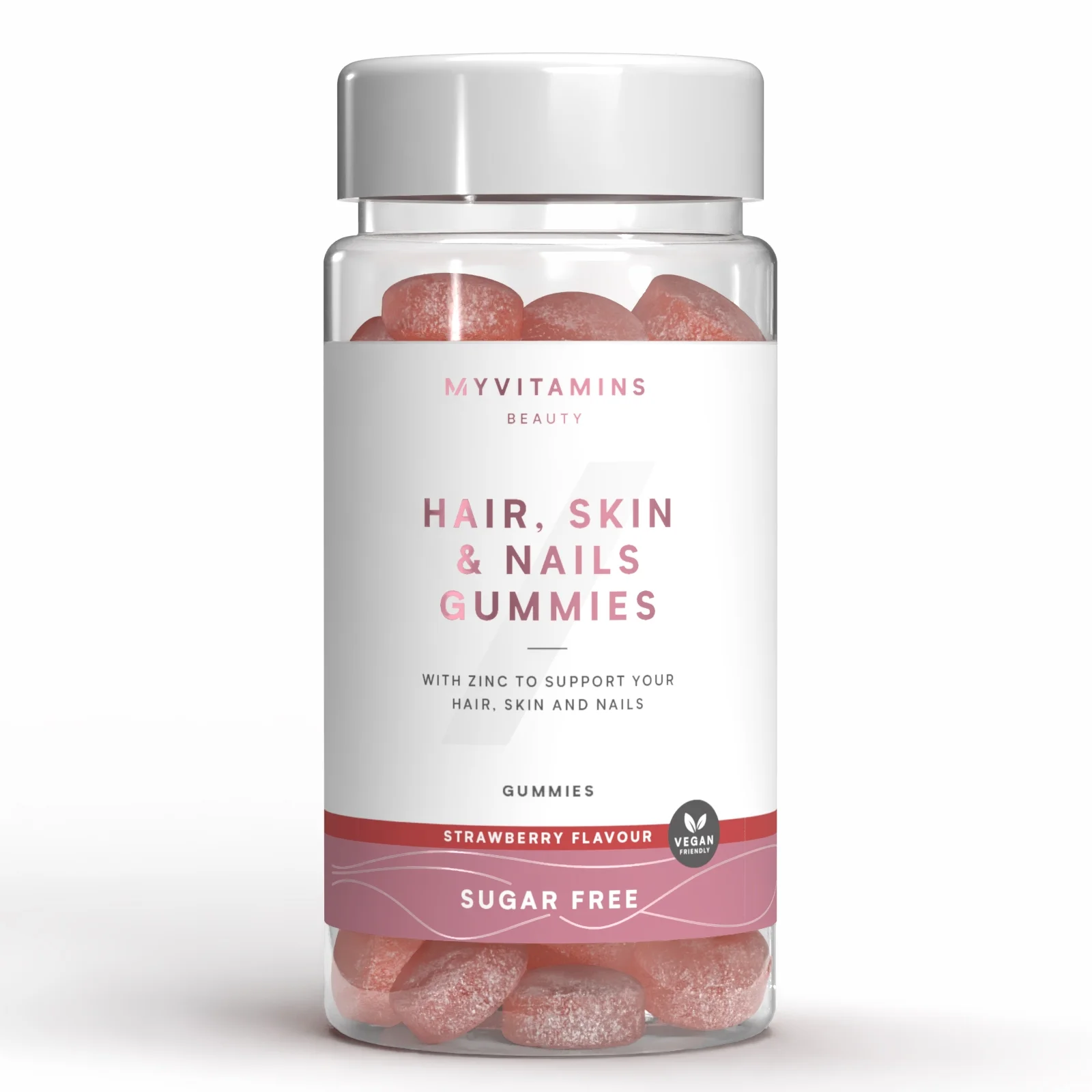 Želé pastilky na vlasy, pokožku a nechty, bez cukru - 60gummies - Sugar Free Strawberry Obrázok 1