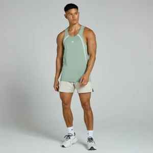 Pánske tielko MP Tempo so sieťovinovými dielmi a úzkymi ramienkami – svetlozelené - Size XS