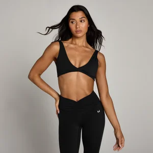 Dámska športová podprsenka MP Tempo s prekrížením vpredu – čierna - Size XS
