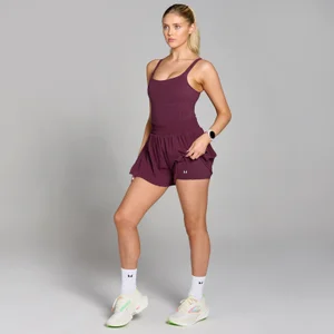 Dámsky plisovaný kraťasový overal MP Velocity – tmavočervený - Size XS