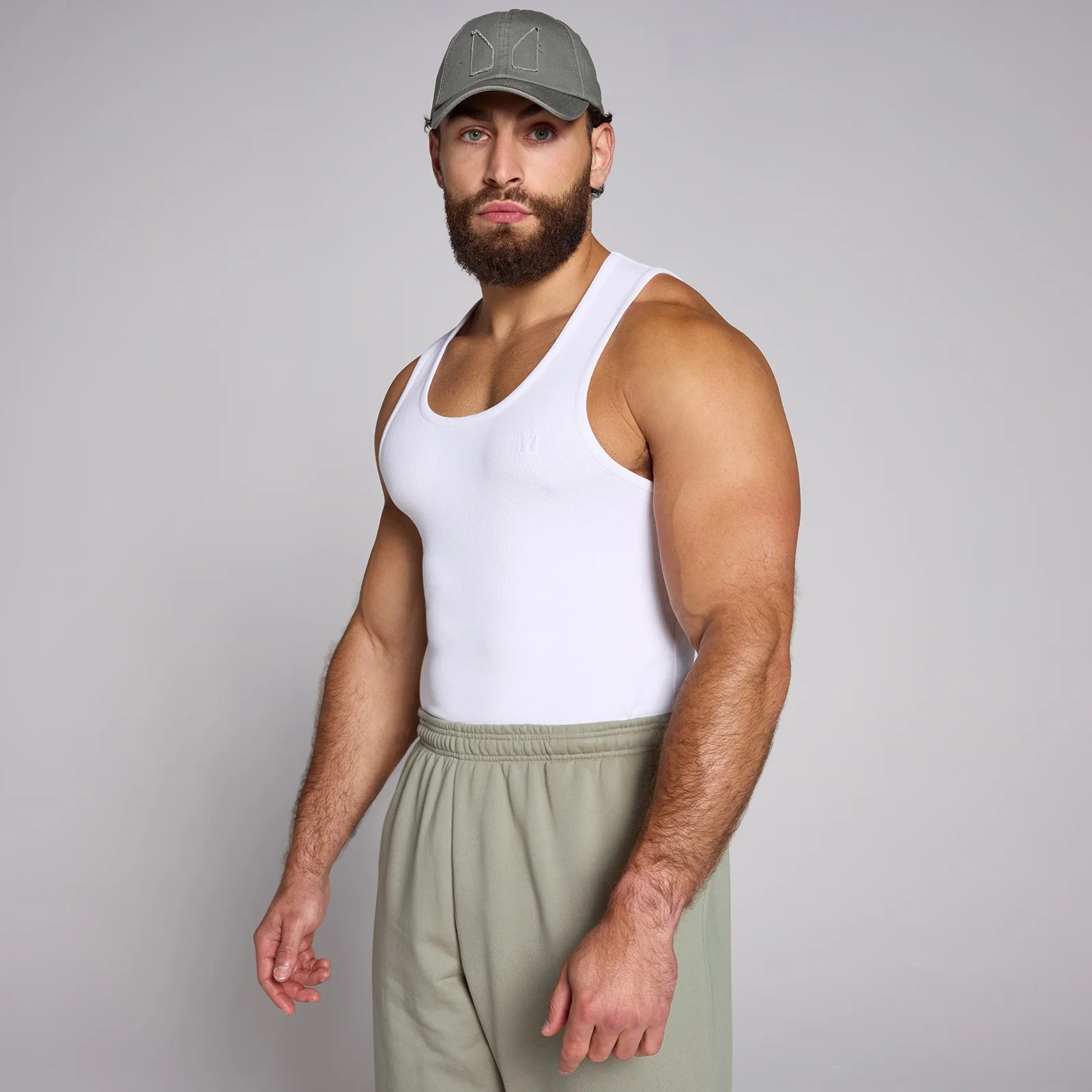 MP Men's Lift Ribbed Muscle Fit Tank - White - XS Obrázok 1