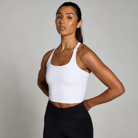 Dámske tielko MP Tempo s ramienkami v štýle racer-back – biele
