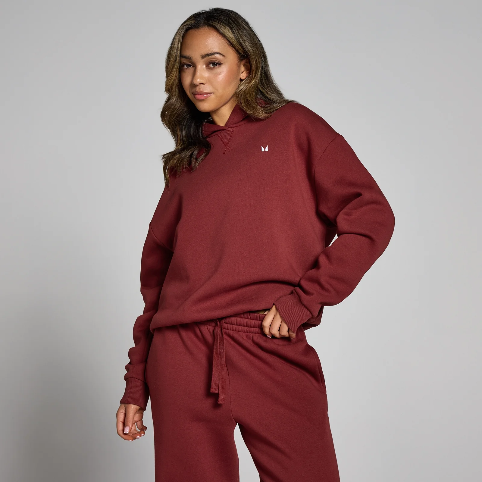 Dámska oversize kapucňová mikina MP Basics – červená - M Obrázok 1