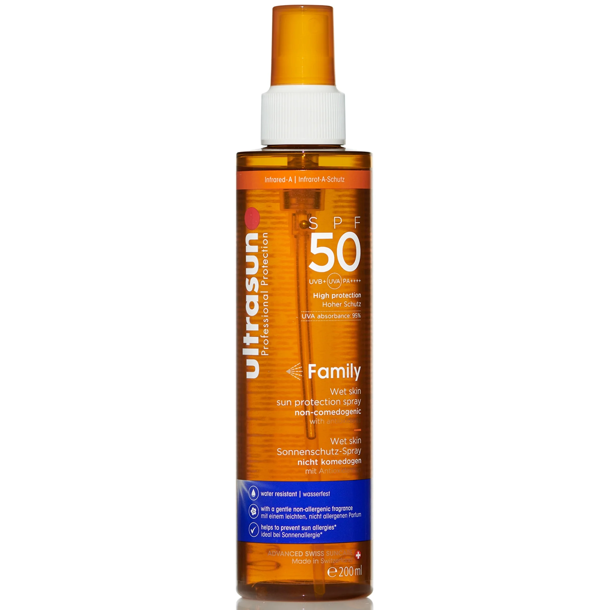 Ultrasun Family Wet Skin Spray SPF50 200ml Obrázok 1