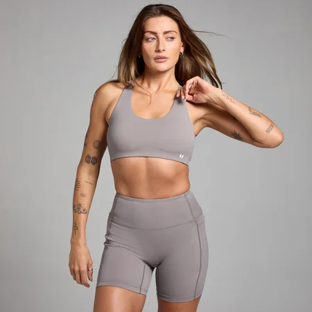 Dámska nastaviteľná podprsenka MP Active v cross-back strihu – sivomodrá