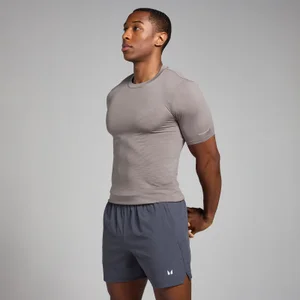 Pánske bezšvové tričko MP Active s potlačou – sivomodré - Size XS
