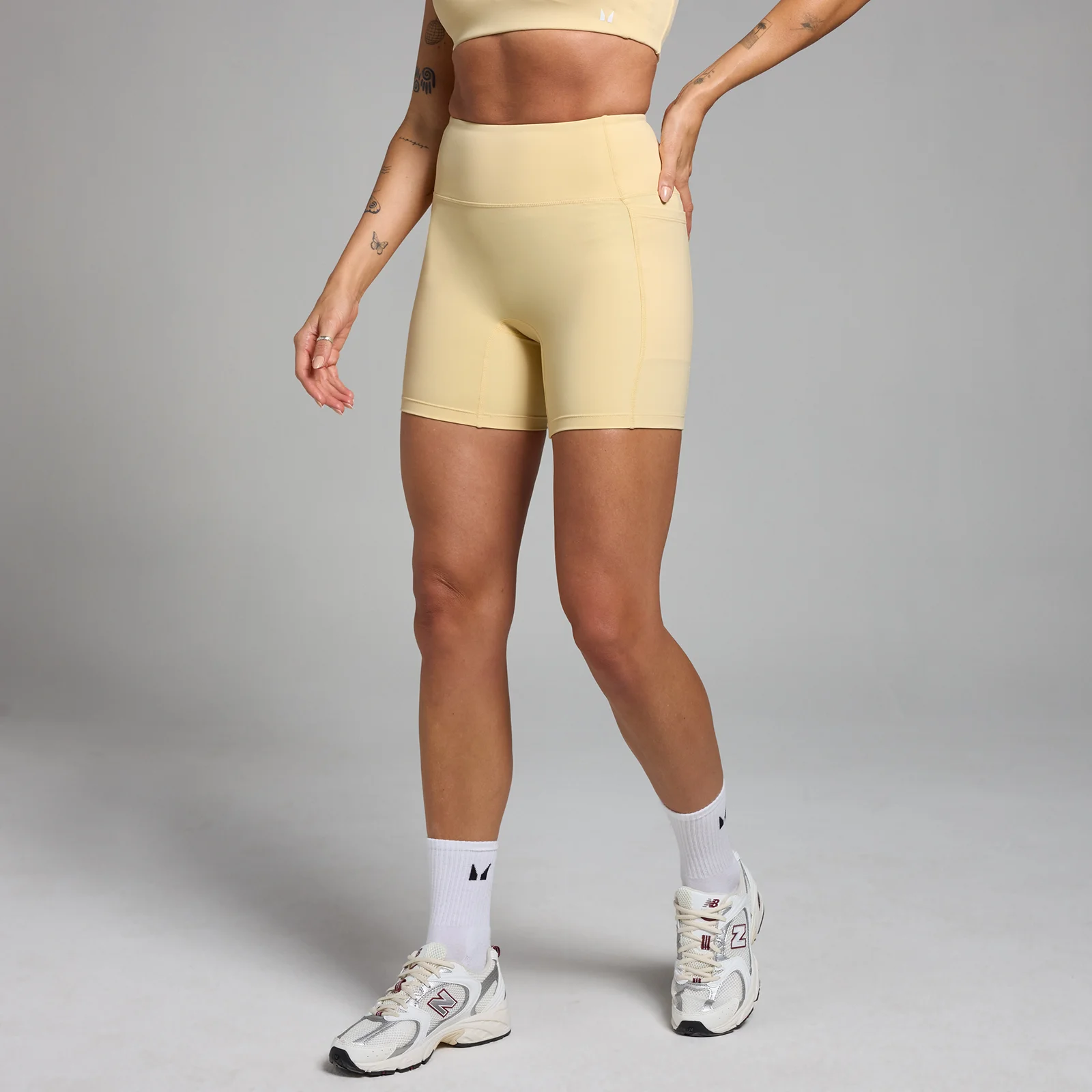 Dámske cyklistické kraťasy MP Active s vreckami – krémovo žlté - XS Obrázok 1