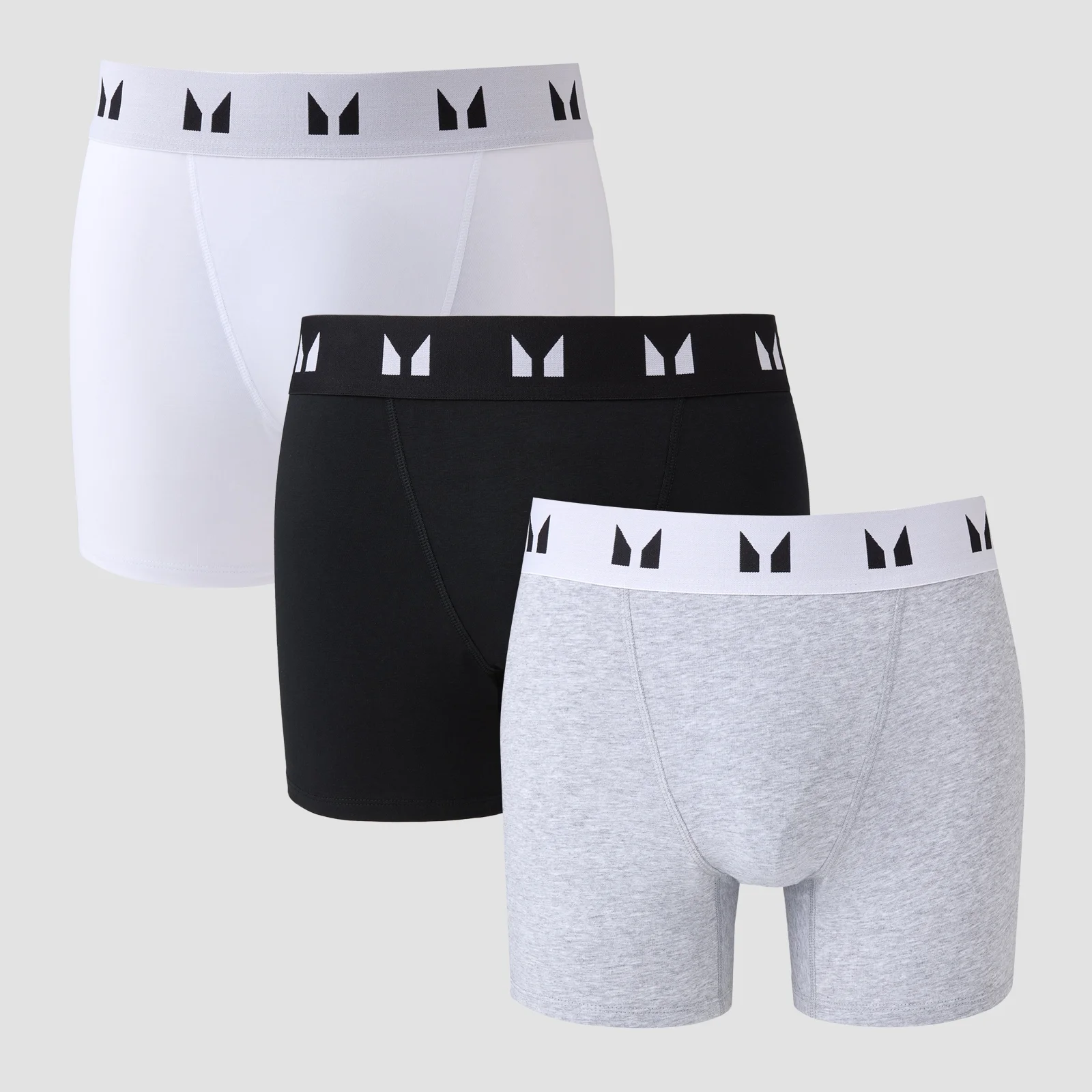 Pánske boxerky MP (trojbalenie) – čierne//biele/šedé - XS Obrázok 1