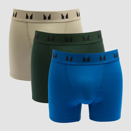 Pánske boxerky MP (3-balenie) – tmavozelené/hnedozelené/modré