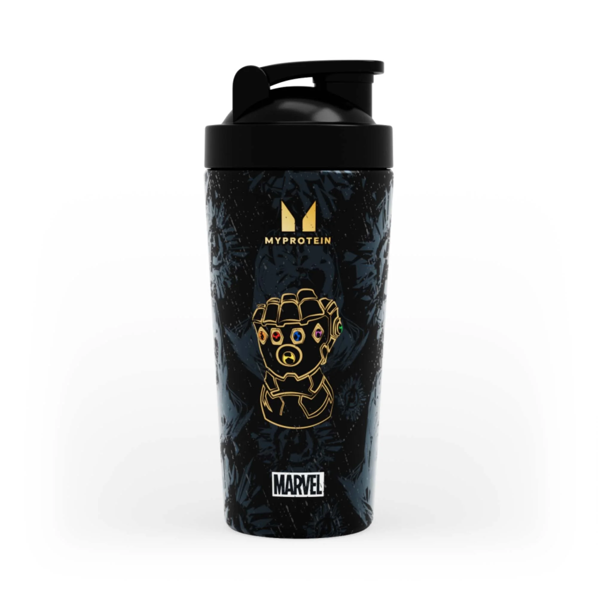 Recyklovaný kovový šejker Myprotein Thanos – čierny Obrázok 1