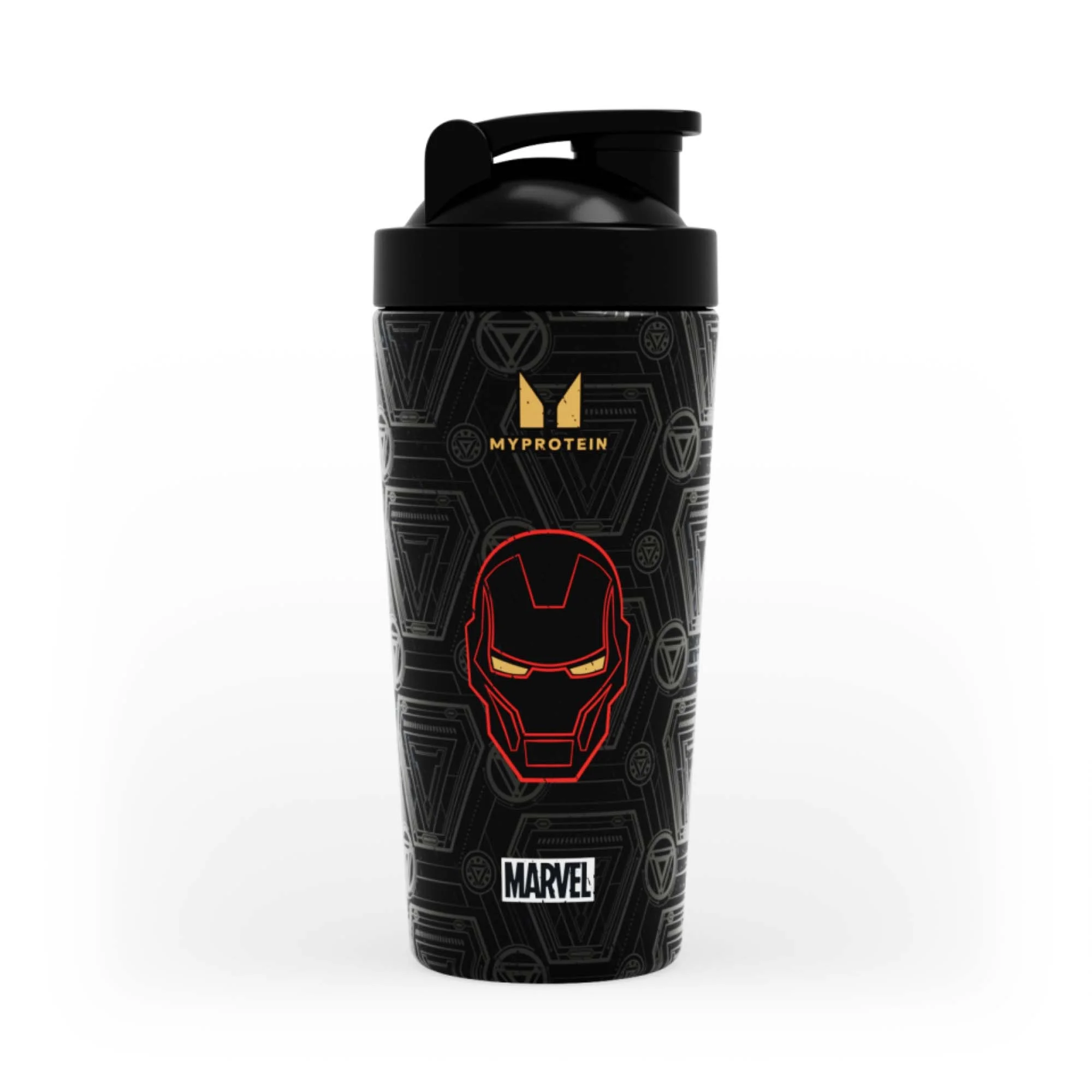Recyklovaný kovový šejker Myprotein Iron Man – čierny Obrázok 1