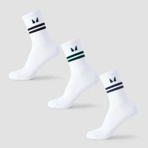 Vysoké ponožky MP Stripe Retro (3-balenie) – čierne/tmavozelené/tmavomodré - Size UK 2-5
