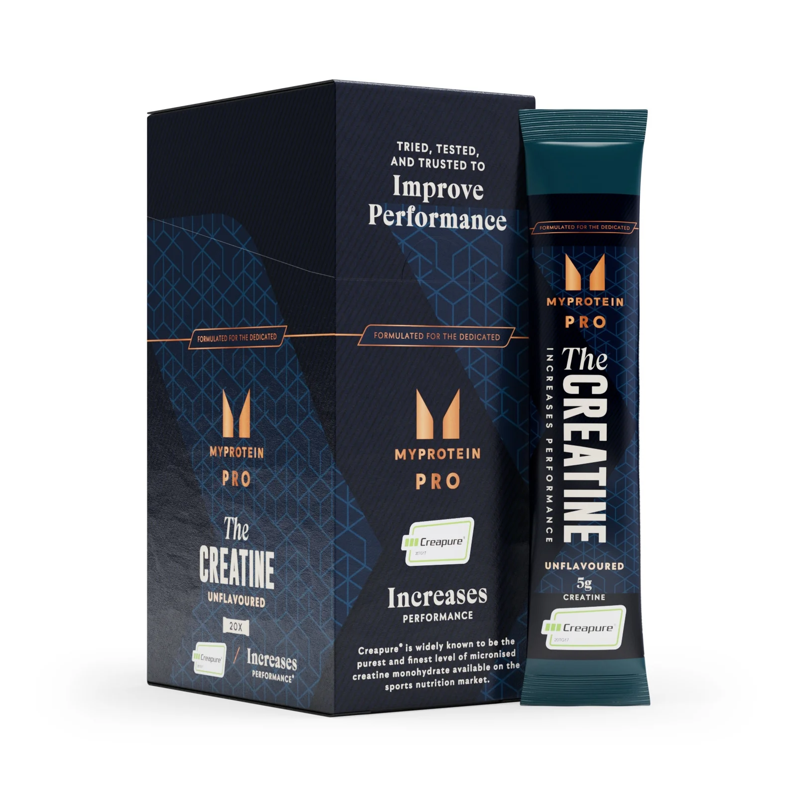 THE Creatine (Creapure) – podlhovasté balenie  - 20 x 5.7g - Neochutený Obrázok 1