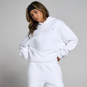 Dámska oversize kapucňová mikina MP Basics – biela - Size XXS